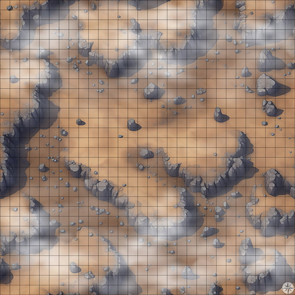 Desert Rocky Clearing map with mist