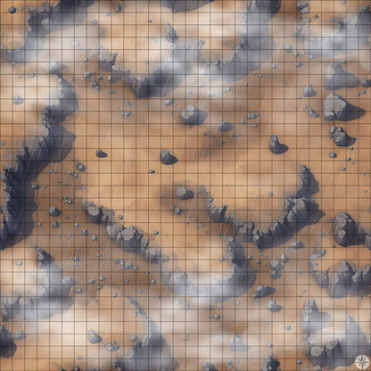 Desert Rocky Clearing map with mist and rain