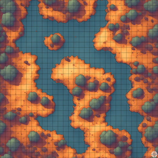 Forest with Double River Crossing battle map
