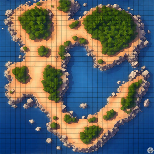 Desert Island Jungle Cove battle map