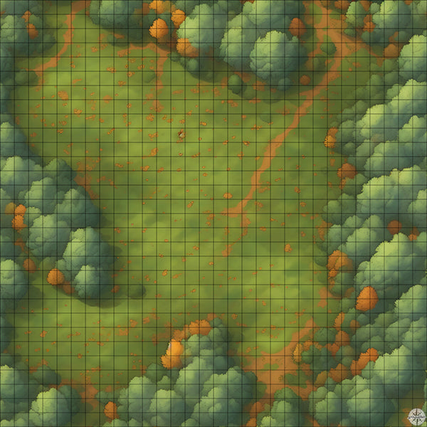 Rootrpg Map Autumn Grassy Forest Clearing Battlemap - TTRPG Map For D&D and Roll20 ...