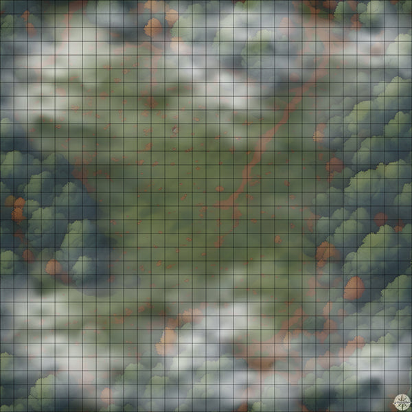 Autumn Grassy Forest Clearing Battlemap - TTRPG Map For D&D and Roll20 ...