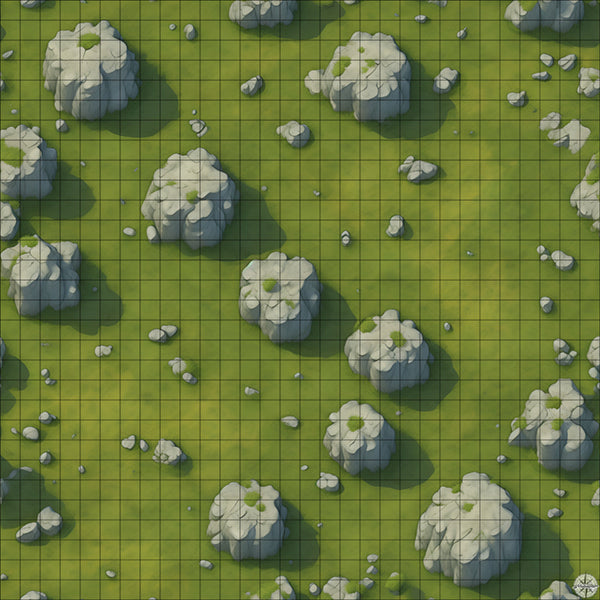 Grassy Field with Rocks battlemap