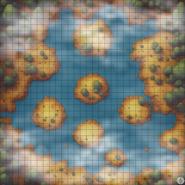 6 Island Forest Lake Map Cloudy