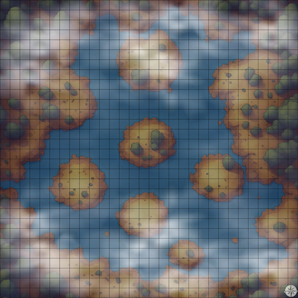 6 Island Forest Lake Map Night Time Cloudy