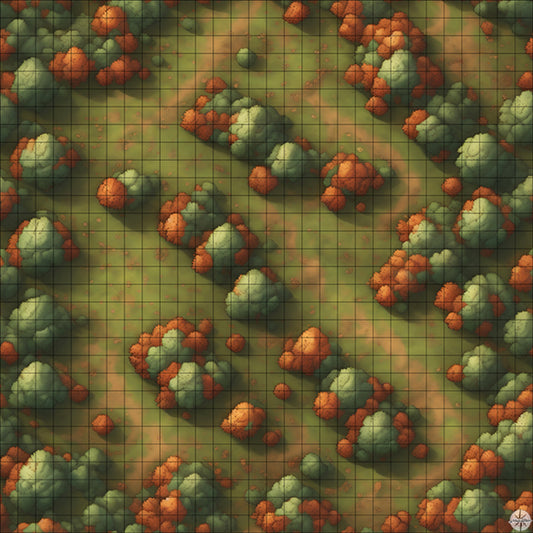 large autumn woodland battle map