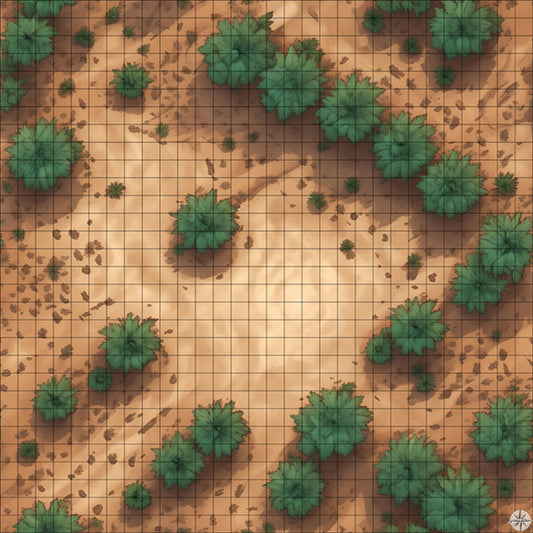 Desert Clearing with Palm Trees battle map