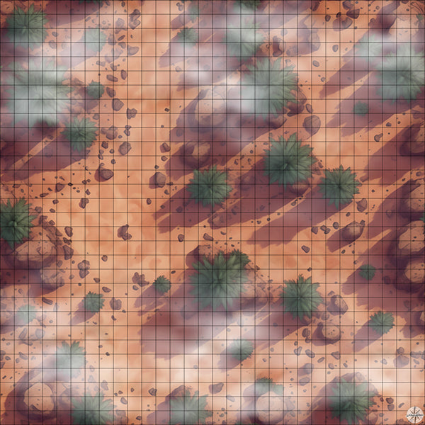 Desert Path with Palm Trees map with mist