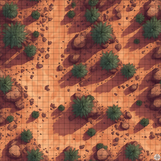 Desert Path with Palm Trees battle map