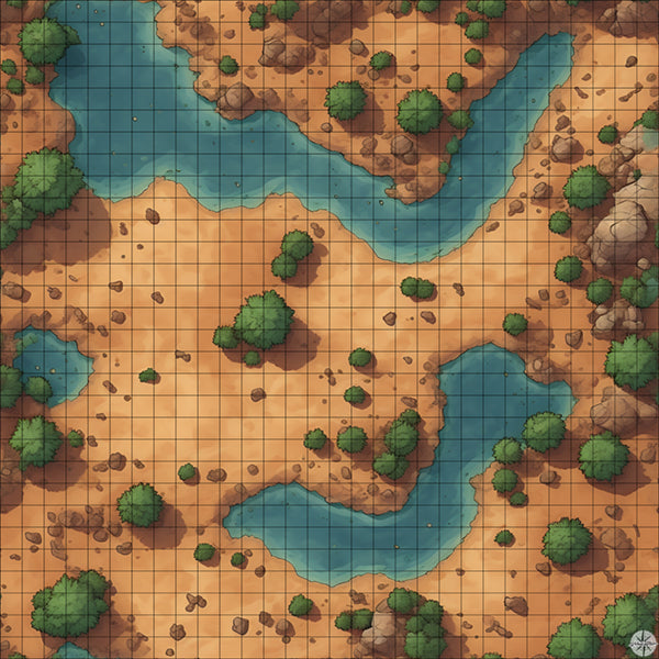 Best Map Pool R66 Rocky Desert Pools with Trees Battlemap - TTRPG Map For D&D and Roll20 ...