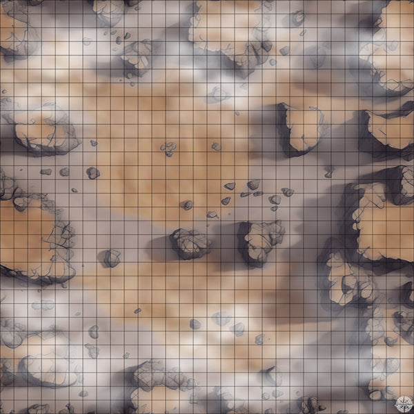 rocky desert clearing with plateaus battle map with Mist