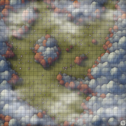 late autumn forest clearing battle map with Mist and Rain