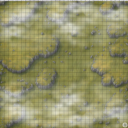 Grassy Hillside map with mist and rain