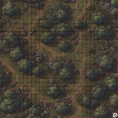 woodland hill battle map at Night time