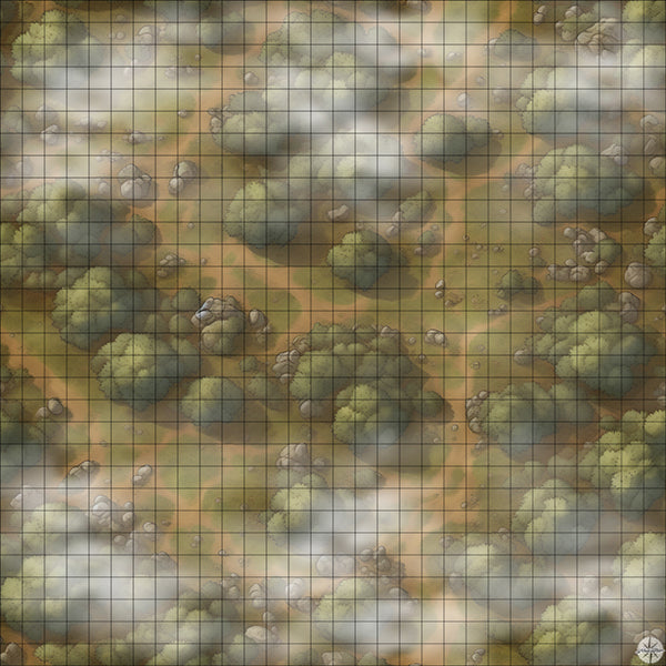 woodland hill battle map with Mist