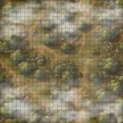 woodland hill battle map with Mist