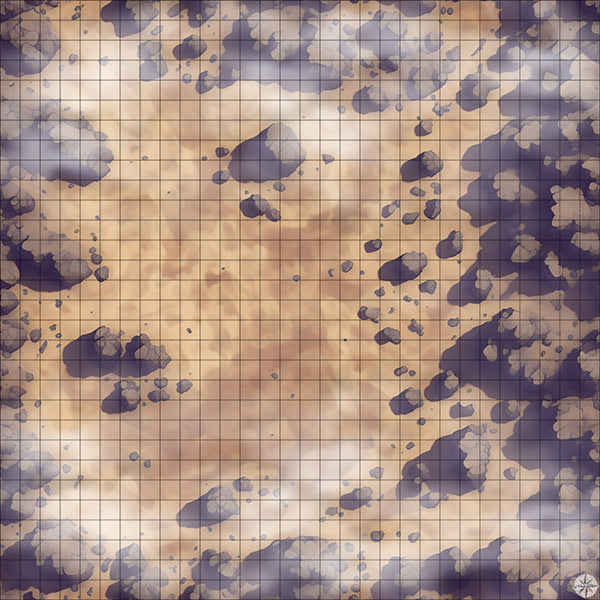 stony desert clearing battle map with Mist