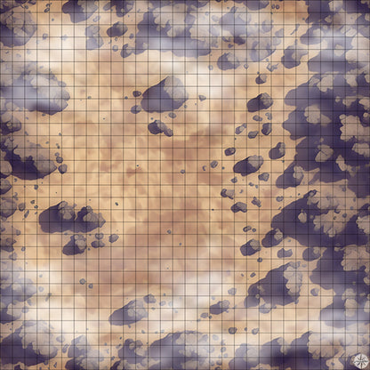 stony desert clearing battle map with Mist