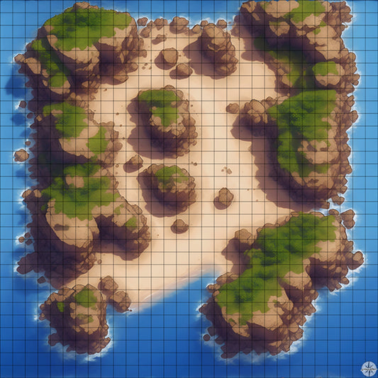 Desert Island Plateaus battle map