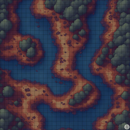 twin river path battle map at Night time