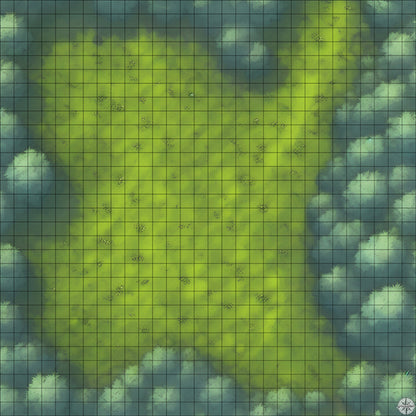 secluded forest clearing battle map