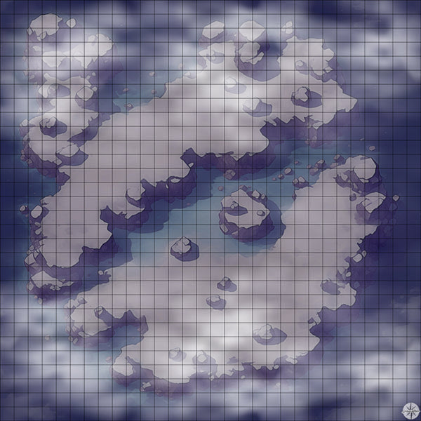 Frozen Island map with mist
