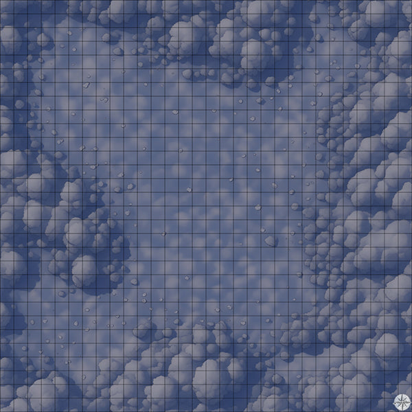 winter forest clearing battle map at Night time