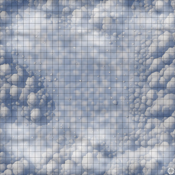 winter forest clearing battle map with Mist