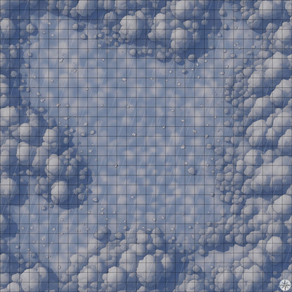 winter forest clearing battle map with Rain