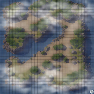 Grassy Island with Inlet Battlemap - TTRPG Map For D&D and Roll20 ...