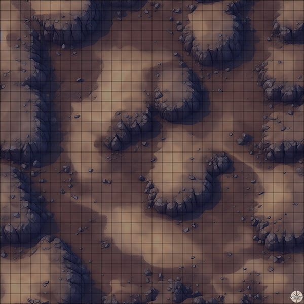 Desert Cliffside Clearing map night time