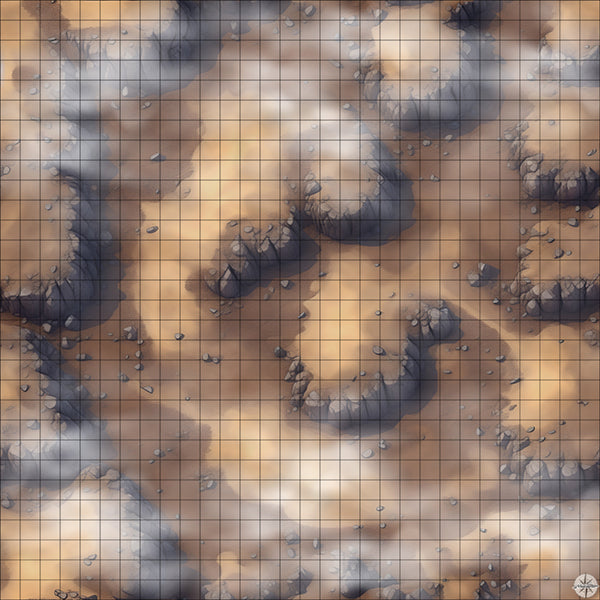 Desert Cliffside Clearing map with mist