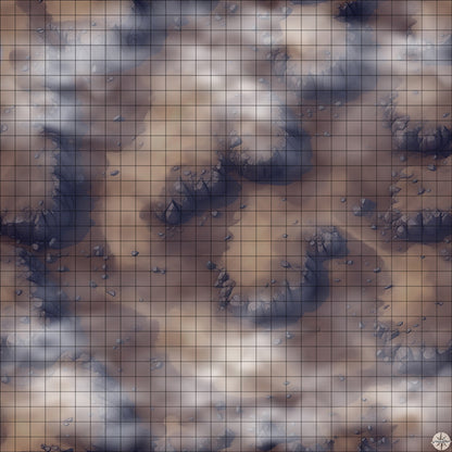 Desert Cliffside Clearing map night time with mist