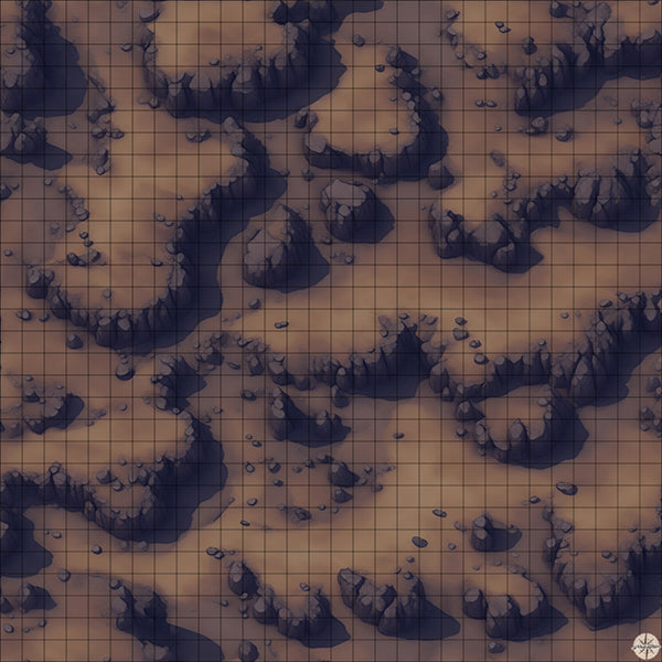 Desert Mountainside map night time