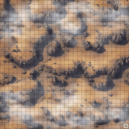 Desert Mountainside map with mist