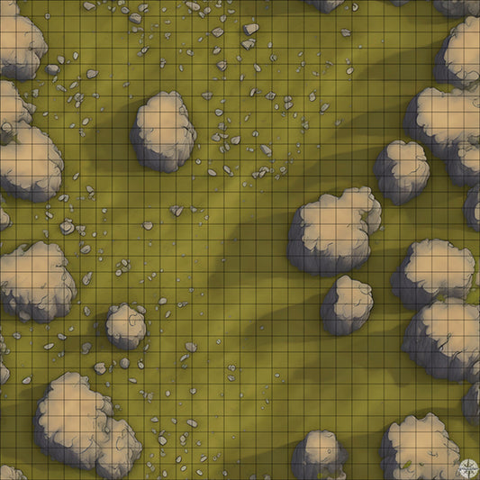 rocky grassy hillside battle map