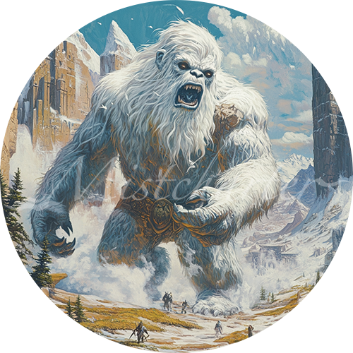 Abominable Yeti Game Tokens for VTT and TTRPG | Mistcharter Maps