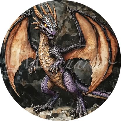 Adult Brass Dragon game token for DND