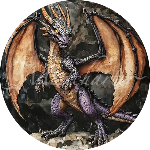 Adult Brass Dragon game token for DND