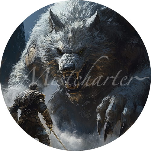 Vtt Rune Wolf Dire Wolf Game Tokens for VTT and TTRPG | Mistcharter Maps
