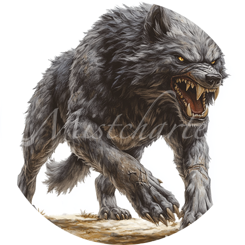 Vtt Rune Wolf Dire Wolf Game Tokens for VTT and TTRPG | Mistcharter Maps