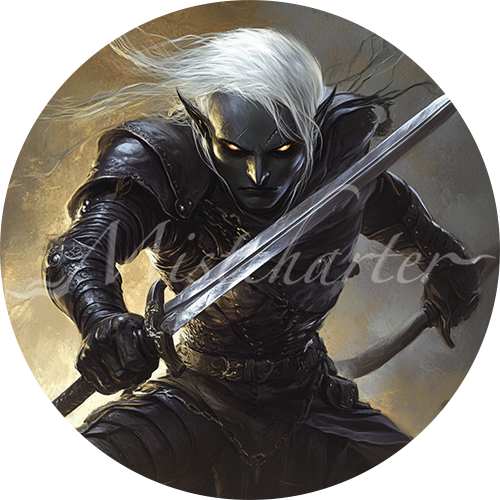 Drow Elite Warrior Game Tokens for VTT and TTRPG | Mistcharter Maps