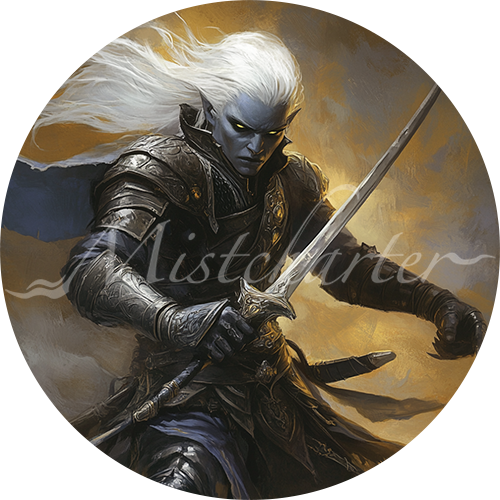 Drow Elite Warrior Game Tokens for VTT and TTRPG | Mistcharter Maps