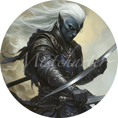 Drow Elite Warrior Game Tokens for VTT and TTRPG | Mistcharter Maps