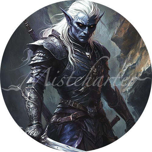 Drow Elite Warrior game token for DND