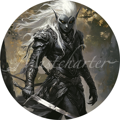 Drow Elite Warrior Game Tokens for VTT and TTRPG | Mistcharter Maps