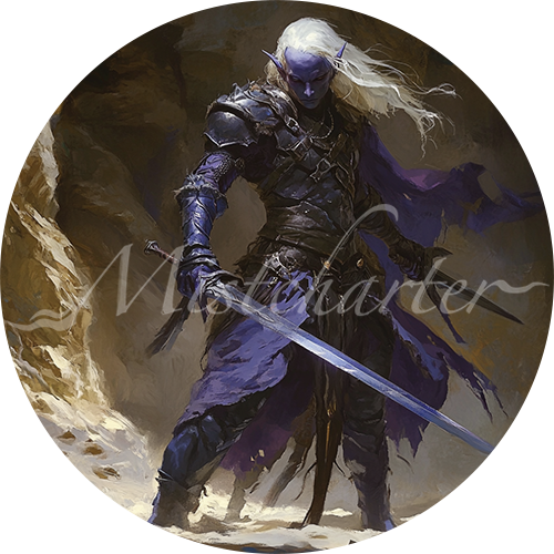 Drow Elite Warrior Game Tokens for VTT and TTRPG | Mistcharter Maps