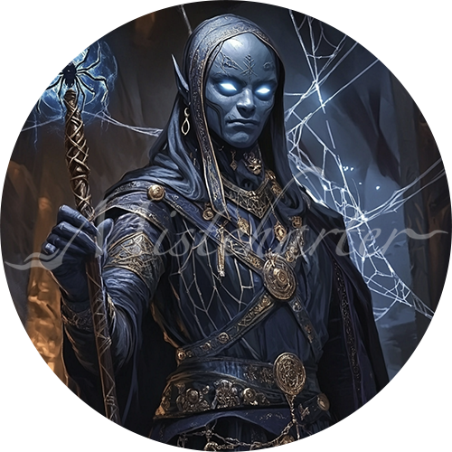 Drow Mage Game Tokens for VTT and TTRPG | Mistcharter Maps