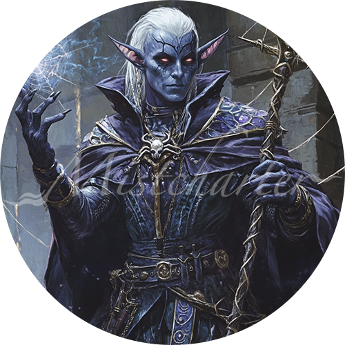 Drow Mage Game Tokens for VTT and TTRPG | Mistcharter Maps