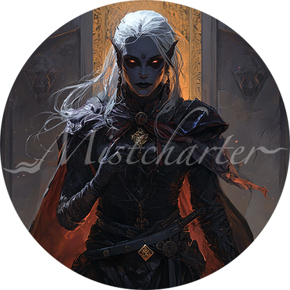 Drow Priestess of Lolth game token for DND